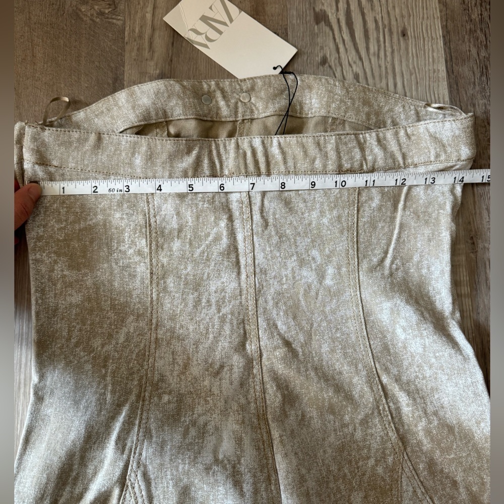 ZARA PRINTED LINEN BLEND JUMPSUIT - SIZE S - BRAND NEW WITH TAG - Picture 4 of 15